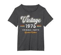 Vintage 1976 Piezas Originales 50 Cumpleaños Camiseta, Mujer Tallas Grandes, Jaspeado Oscuro, 2XL Grande