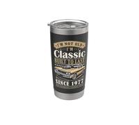 Vintage 1977 Birthday Classic Car For Legends Born In 1977 Vaso térmico de acero inoxidable de doble pared