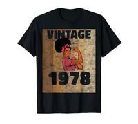 Vintage 1978 Limited Edition 45th Birthday Afro Girls Women Camiseta