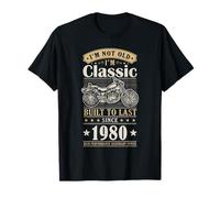 Vintage 1980 Birthday Classic Biker For Legends Born In 1980 Camiseta
