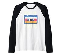 Vintage 1980's Kid Retro Born In The 1980 Cassette Camiseta Manga Raglan