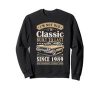 Vintage 1989 Birthday Classic Car For Legends Born In 1989 Sudadera
