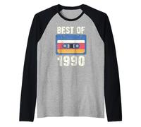 Vintage 1990's Kid Retro Era Born In The 1990 Cassette Camiseta Manga Raglan