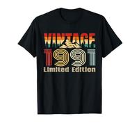 Vintage 1991 Limited Edition Retro Year Vintage Birthday Camiseta