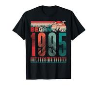 Vintage 1995 Where It All Began Retro Sunset August Birthday Camiseta