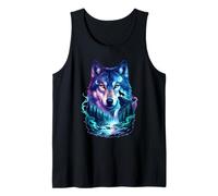 Vintage 2 Midnight Wolf para los Amantes de los Lobos Moon Howling Funny Camiseta sin Mangas