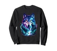 Vintage 2 Midnight Wolf para los Amantes de los Lobos Moon Howling Funny Sudadera