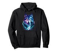 Vintage 2 Midnight Wolf para los Amantes de los Lobos Moon Howling Funny Sudadera con Capucha