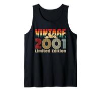 Vintage 2001 Limited Edition Retro Year Vintage Birthday Camiseta sin Mangas