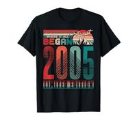 Vintage 2005 Where It All Began Retro Sunset August Birthday Camiseta