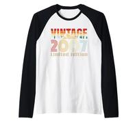 Vintage 2007 Limited Edition Retro Year Vintage Birthday Camiseta Manga Raglan