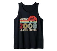 Vintage 2008 Limited Edition Retro Year Vintage Birthday Camiseta sin Mangas