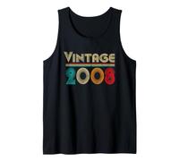 Vintage 2008 Retro 18 Years Old Boys and Girls 18th Birthday Camiseta sin Mangas
