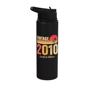 Vintage 2010 Birth Of Birthday Born in 2010 Birthday Vintage Stainless Steel Insulated Water Bottle
