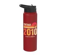 Vintage 2010 Birth Of Birthday Born in 2010 Birthday Vintage Stainless Steel Insulated Water Bottle