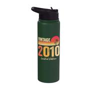 Vintage 2010 Birth Of Birthday Born in 2010 Birthday Vintage Stainless Steel Insulated Water Bottle