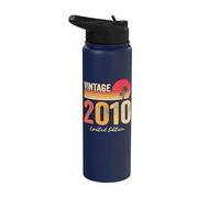 Vintage 2010 Birth Of Birthday Born in 2010 Birthday Vintage Stainless Steel Insulated Water Bottle