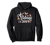 Vintage 2010 Mariposa Flor Linda Feliz Cumpleaños 14 Niñas Sudadera con Capucha