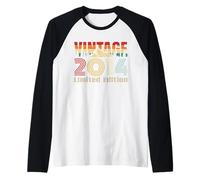 Vintage 2014 Limited Edition Retro Year Vintage Birthday Camiseta Manga Raglan