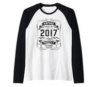 Vintage 2017 9yr 9th Birthday Gifts Boys Girls 9 Year Old Camiseta Manga Raglan