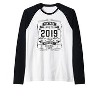Vintage 2019 7yr 7th Birthday Gifts Boys Girls 7 Year Old Camiseta Manga Raglan