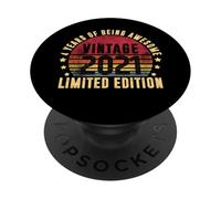 Vintage 2021 Edición Limitada Divertido 4 Años 4º Cumpleaños PopSockets PopGrip Adhesivo