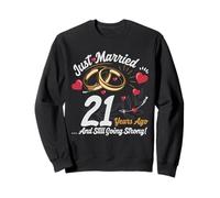 Vintage 21 years marriage anniversary Crew legends His/Her Sudadera