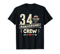 Vintage 34 years marriage anniversary Crew couple His/Her Camiseta