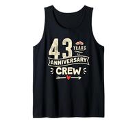 Vintage 43 years marriage anniversary Crew couple His/Her Camiseta sin Mangas