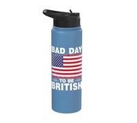 Vintage 4th Of July American Flag Bad Day To Be British Stainless Steel Insulated Water Bottle