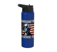 Vintage 4th Of July Men Women Handsome No I'm Georgeous Stainless Steel Insulated Water Bottle