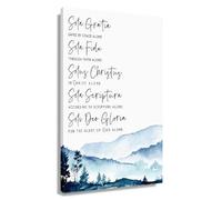 Vintage 5 Solas Wall Decor - Reformed Theology Quote Canvas Print for Christian Living Room and Book Lover Gift(Framed,16x24inch(40x60cm))