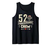 Vintage 52 years marriage anniversary Crew couple His/Her Camiseta sin Mangas