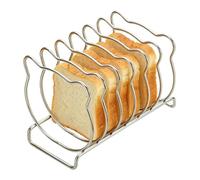 Vintage 6-Slot Cute Bear Shaped Stand Rack Toast Holder | Soporte de metal para sándwiches y tostadas para desayuno, tostadas, envoltorios, bolsas, sándwiches, barbacoa