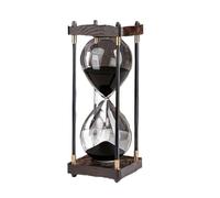 Vintage 60 Minute Glass Wooden Black Sand Hourglass Timer Desktop Decoration For Birthdays and Christmas para Oficina