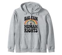 Vintage 60s 70s Gran Fan de los Derechos Humanos Sudadera con Capucha