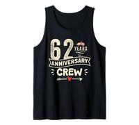 Vintage 62 years marriage anniversary Crew couple His/Her Camiseta sin Mangas
