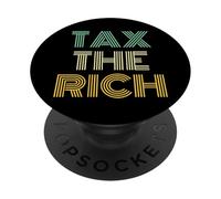 Vintage 70s Font & Colors: Tax The Rich PopSockets PopGrip Adhesivo