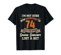 Vintage 74 Cumpleaños Regalo Sobrevivir 74 Años Cumpleaños Camiseta