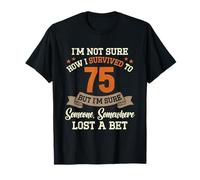 Vintage 75 Cumpleaños Regalo Sobrevivir 75 Años Cumpleaños Camiseta