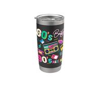Vintage 80s Baby 90s Made Me Retro 1980 Nostalgia 90s Vaso térmico de acero inoxidable de doble pared