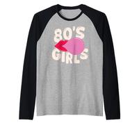 Vintage 80's Slogan Themed Party, Lips Bubble 80s Girls Camiseta Manga Raglan
