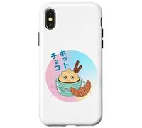 Vintage 90s Kawaii Japanese Hot Chocolate & Croissant Carcasa para iPhone X/XS