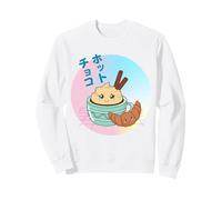 Vintage 90s Kawaii Japanese Hot Chocolate & Croissant Sudadera