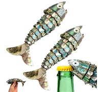 Vintage Abalone Shells Bottle Opener,Novel Unique Fish-Shaped Beer Bottle Opener,Handcrafted Creative Fun Kitchen Gadget,for Christmas, Home Party, Kitchen Decor, Bar Bartender
