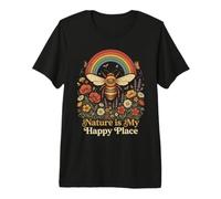 Vintage Abeja Rainbow Wildflower Naturaleza Amante Camiseta Premium