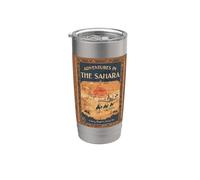 Vintage 'Adventures in The Sahara' - Póster de viaje Vaso térmico de acero inoxidable de doble pared