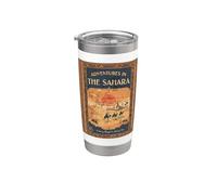 Vintage 'Adventures in The Sahara' - Póster de viaje Vaso térmico de acero inoxidable de doble pared