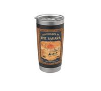 Vintage 'Adventures in The Sahara' - Póster de viaje Vaso térmico de acero inoxidable de doble pared