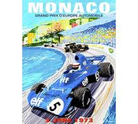 Wee Blue Coo Vintage Advert Motor Sport Monaco Grand Prix 1973 Art Print Poster Wall Decor 12X16 Inch